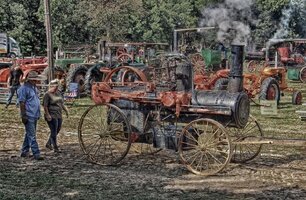Rare photo Harrison steam engine threshing crew!! | Smokstak® Antique ...